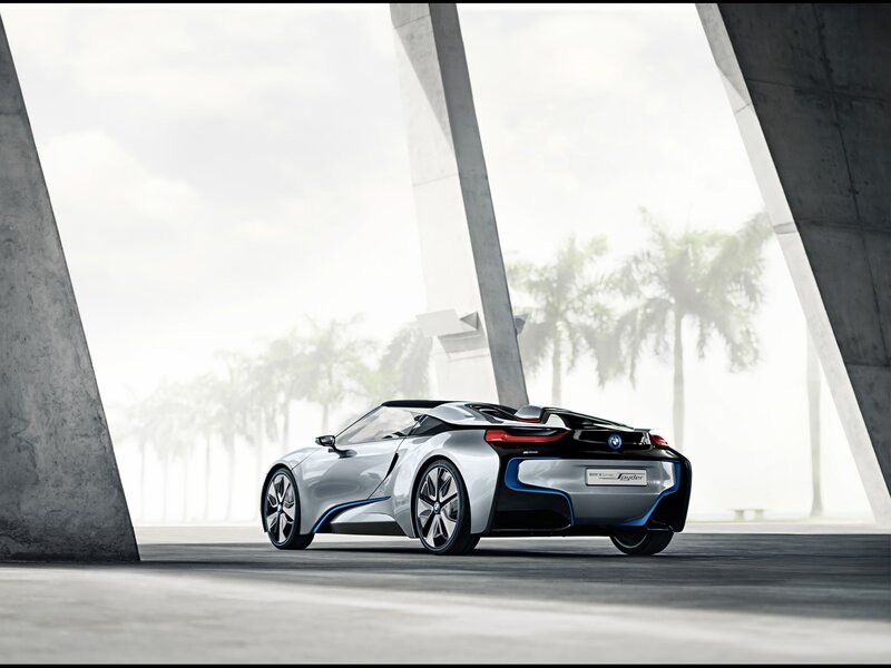 Silver Concept Car — Modern, 3d Render, Concrete Structure