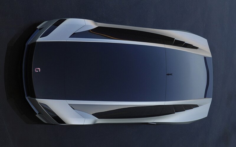 Silver Concept Car — Modern, 3d Render, Roof