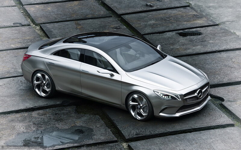 Silver Concept Car — Modern, 3d Render, Stone Pavement