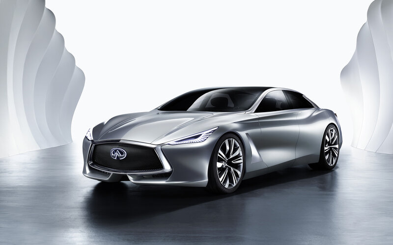 Silver Concept Car — Modern, 3d Render, Studio, Wavy Walls