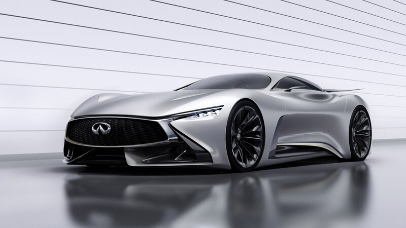 Silver Concept Car — Modern, 3d Render, Wall, Floor