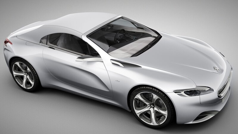Silver Concept Car — Modern, 3d Render, Wheel, Windshield