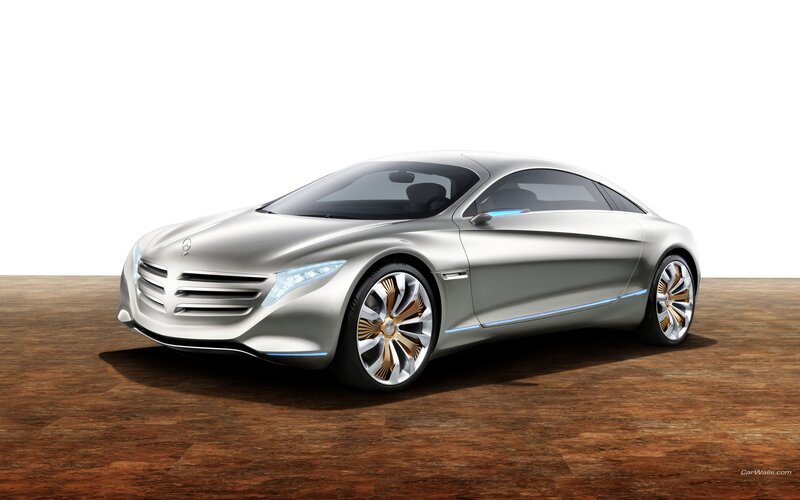 Silver Concept Car — Modern, 3d Render, Wood Floor, White Background, Brown