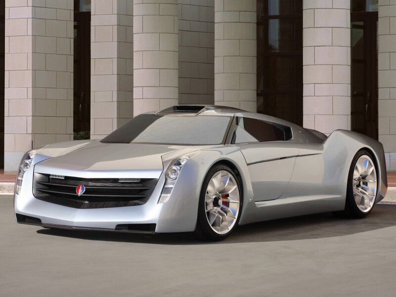 Silver Concept Car — Modern, Afternoon, 3d Render, Building, Columns, Windows