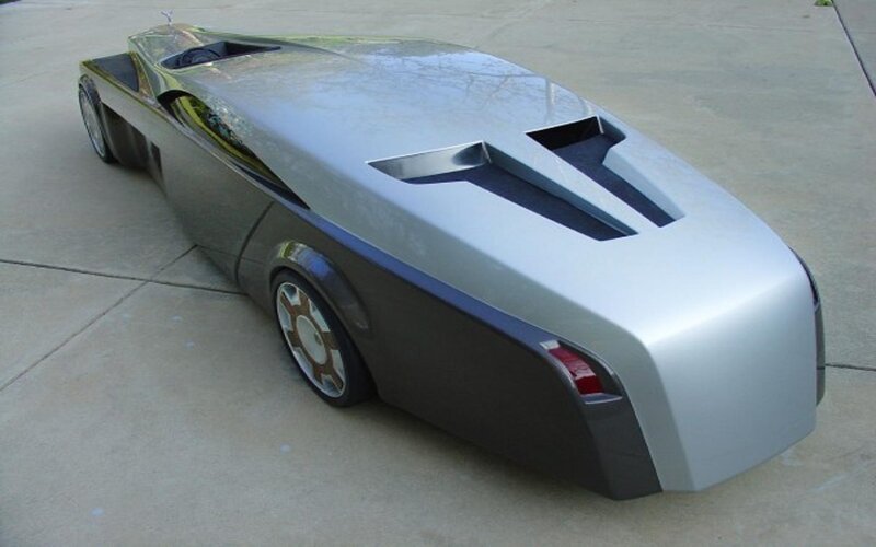 Silver Concept Car — Modern, Afternoon, Photograph, Concrete