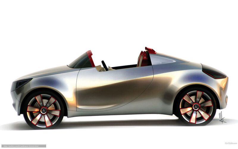 Silver Concept Car — Modern, Digital Art, Red Accents