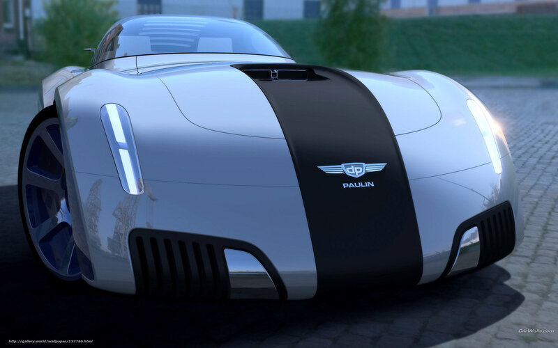 Silver Concept Car — Modern, Night, 3d Render