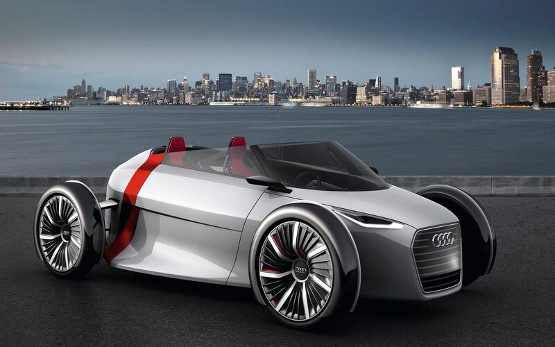Silver Concept Car — Modern, Night