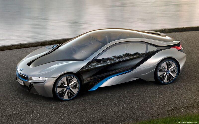 Silver Concept Car — Modern, Sunset, Digital Art