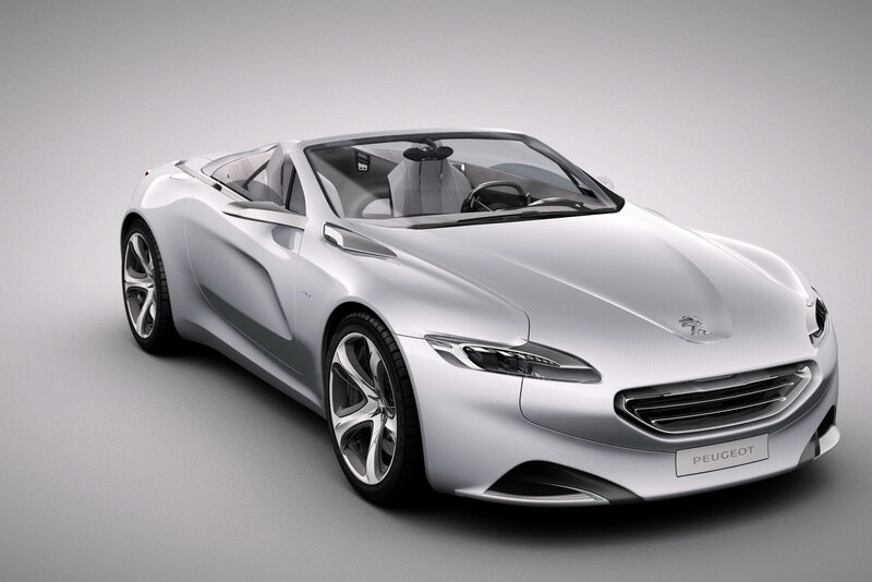 Silver Concept Car — Neutral, 3d Render, Convertible