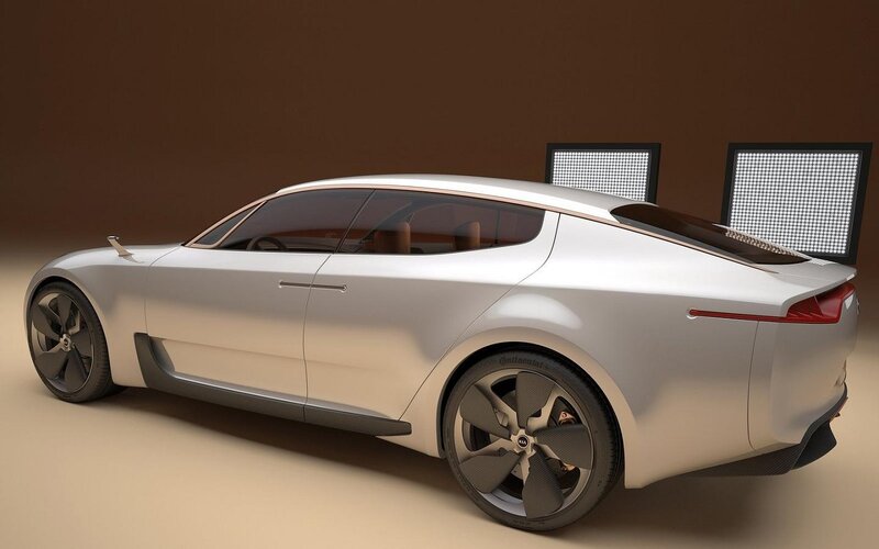 Silver Concept Car — Neutral, 3d Render, Tires