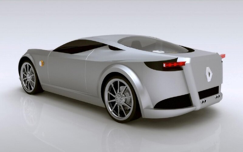 Silver Concept Car — Neutral, 3d Render, Wheels, Taillights, Logo
