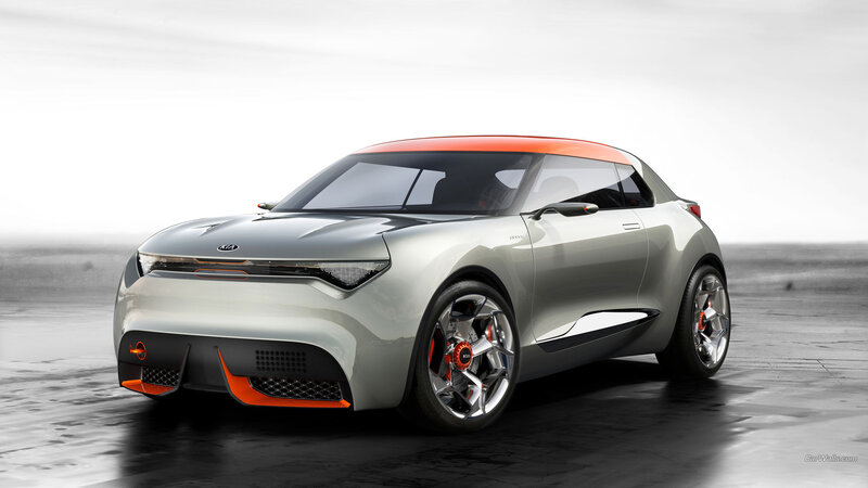 Silver Concept Car — Neutral, Photograph, Orange Accents