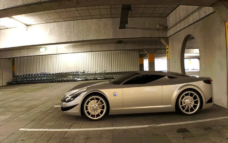 Silver Concept Car — Neutral, Photograph, Parking Garage