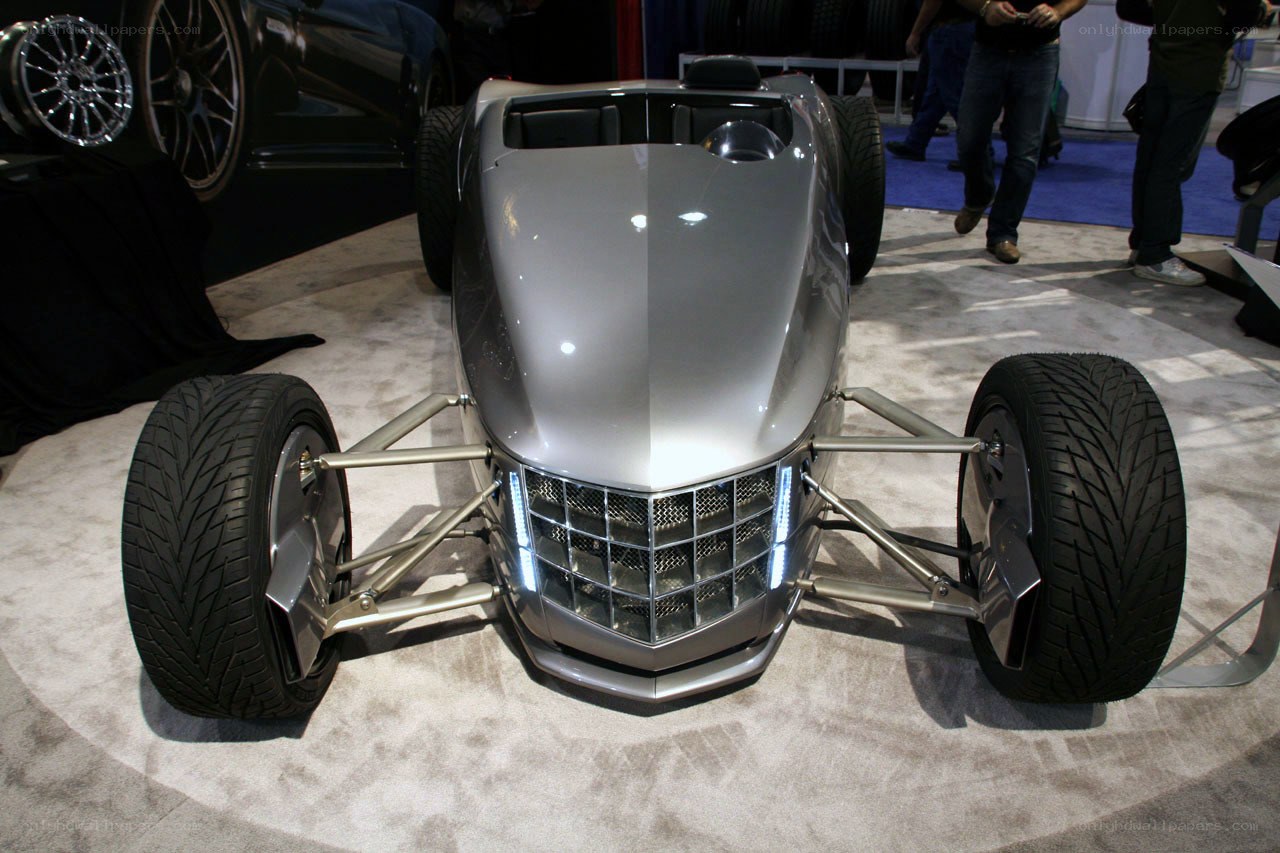 silver concept car on display
