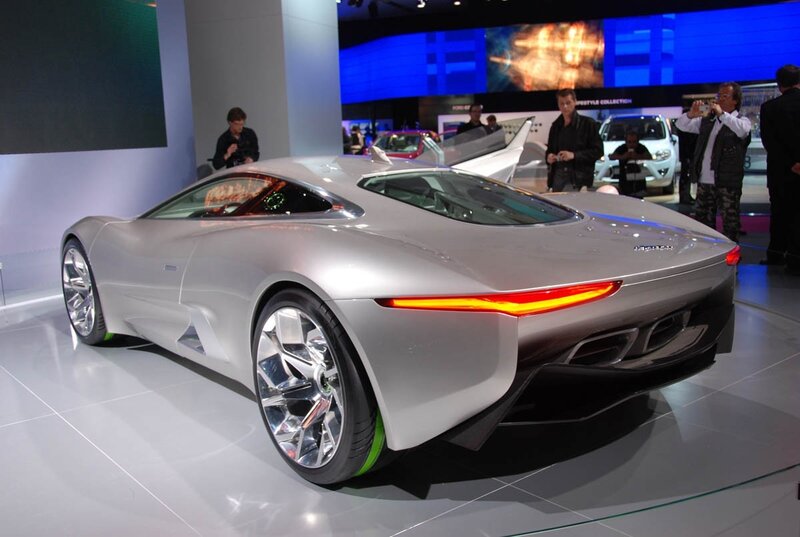 silver concept car on display
