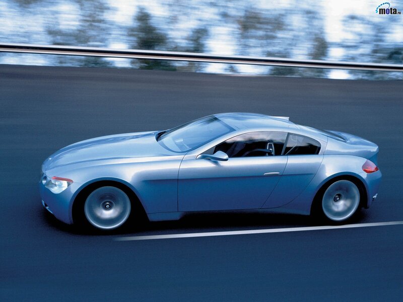 Silver concept car on road