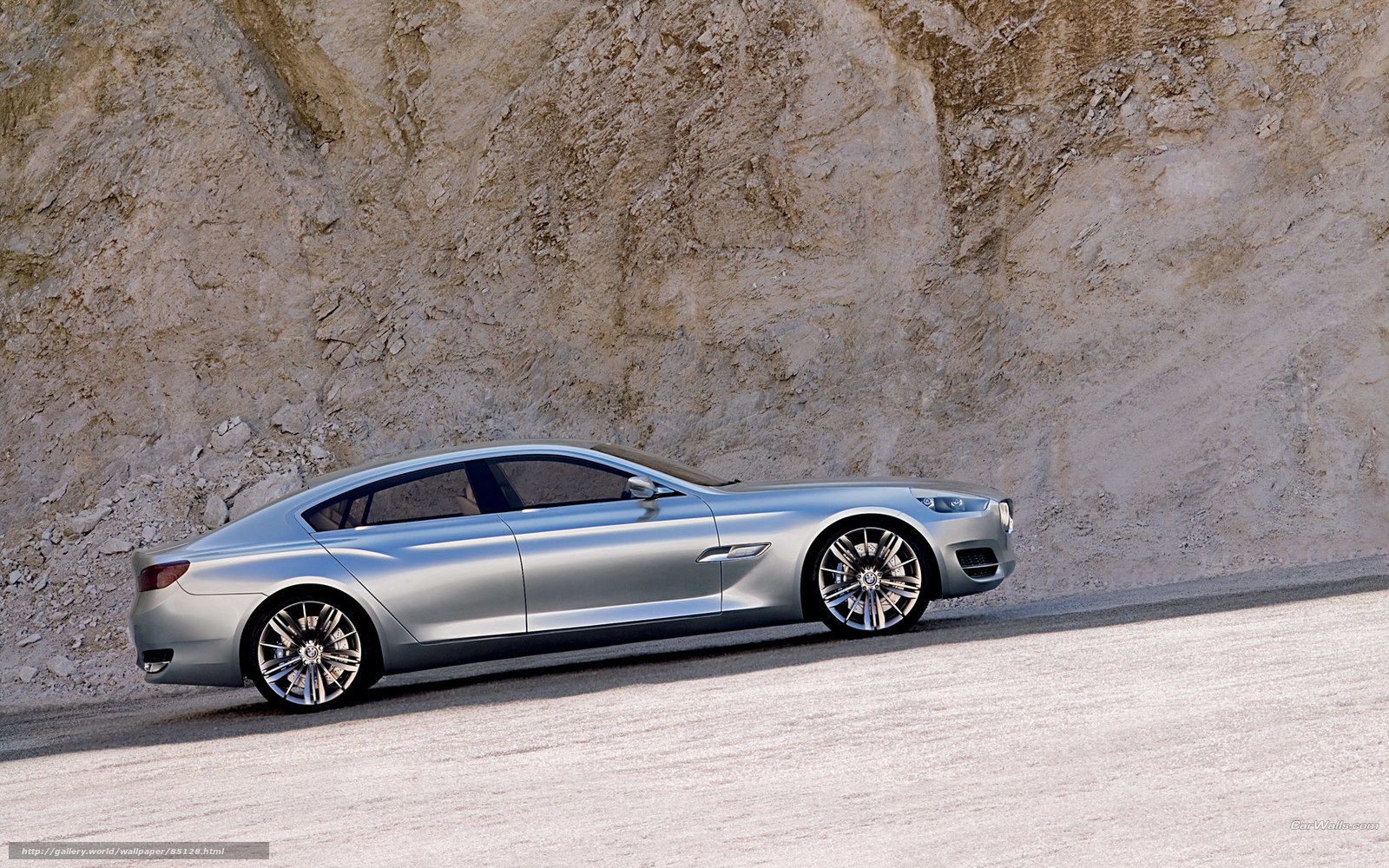 silver concept car on road
