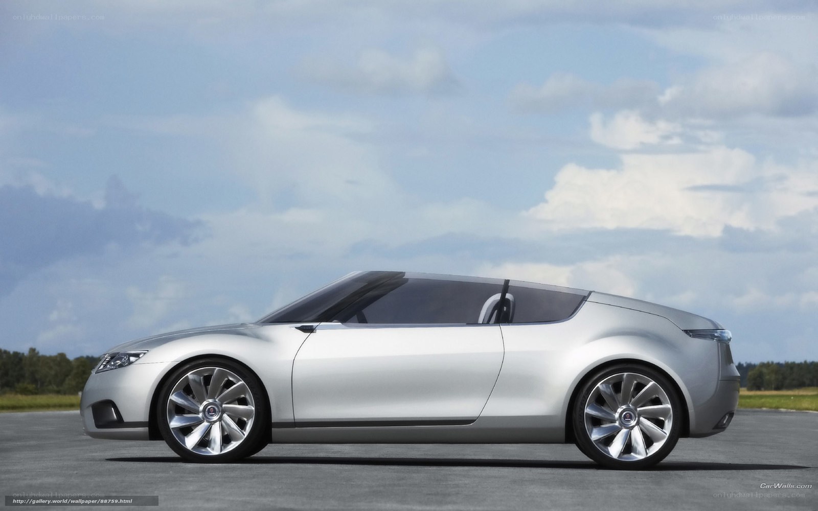 Silver concept car on tarmac