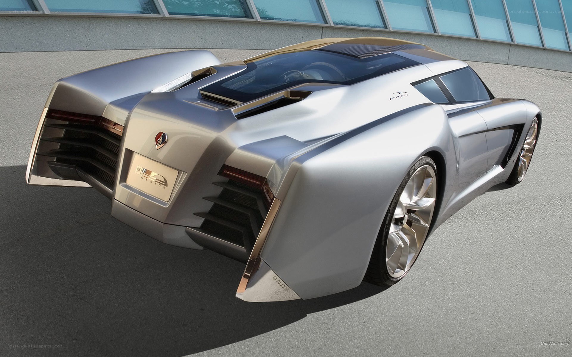 silver concept car rear view