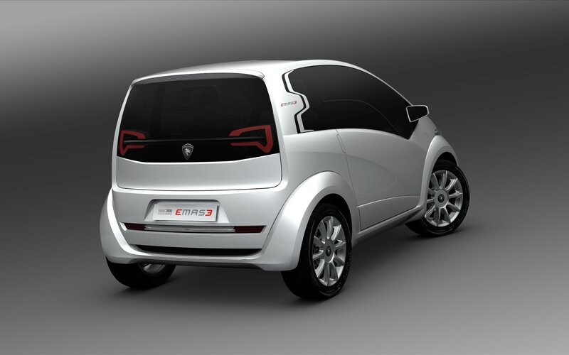 Silver concept car rear view