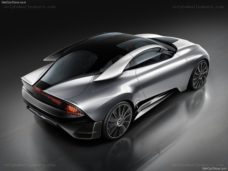 silver concept car rear view