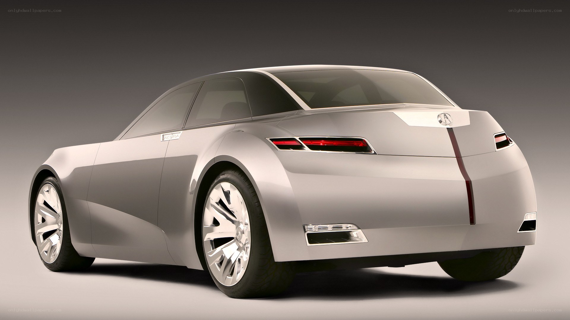 silver concept car rear view