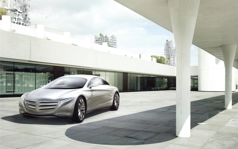 Silver Concept Car — Serene, Afternoon, 3d Render, Building