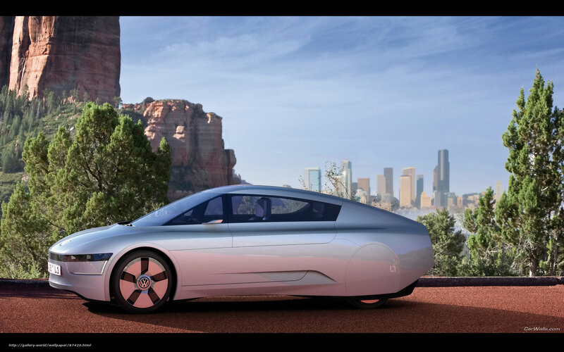 Silver Concept Car — Serene, Afternoon, 3d Render, City Skyline, Rock Formations
