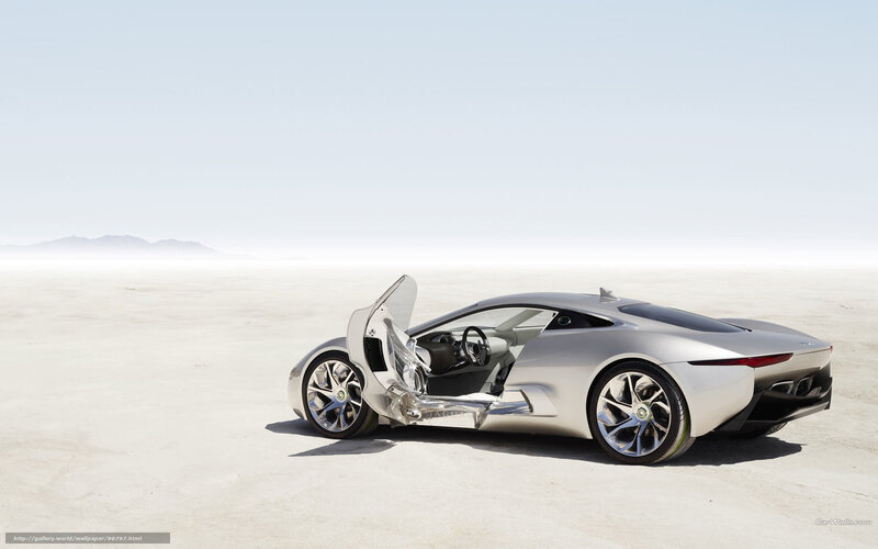 Silver Concept Car — Serene, Afternoon, Photograph, Desert, Mountains, Open Door
