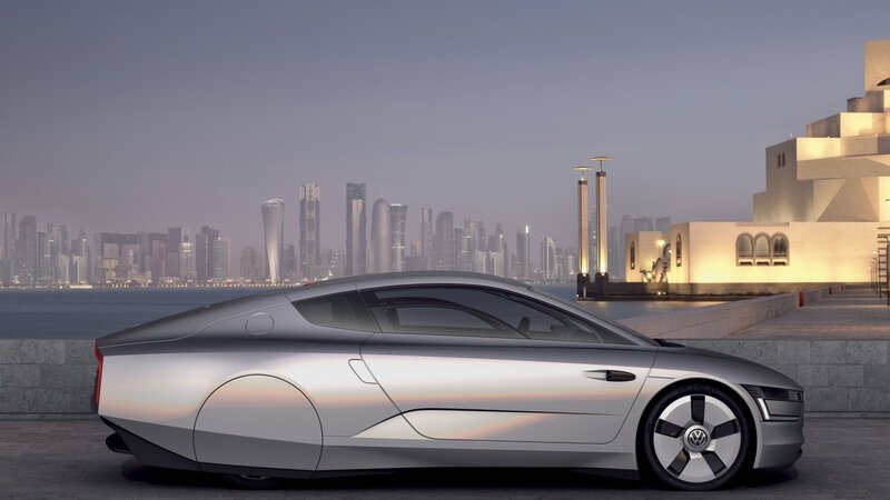 Silver Concept Car — Serene, Sunset, 3d Render, City Skyline