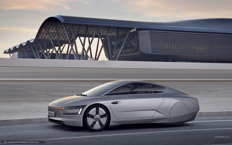 Silver Concept Car — Serene, Sunset, 3d Render, Modern Building