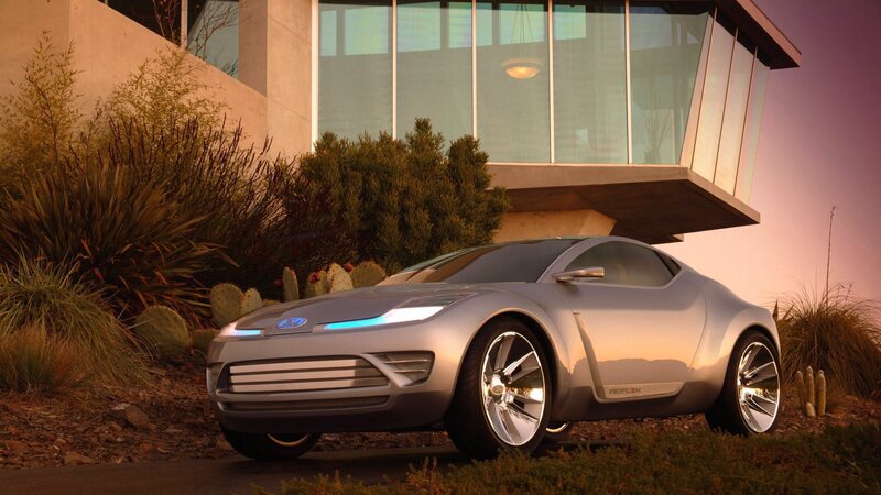 Silver Concept Car — Serene, Sunset, 3d Render, Modern House