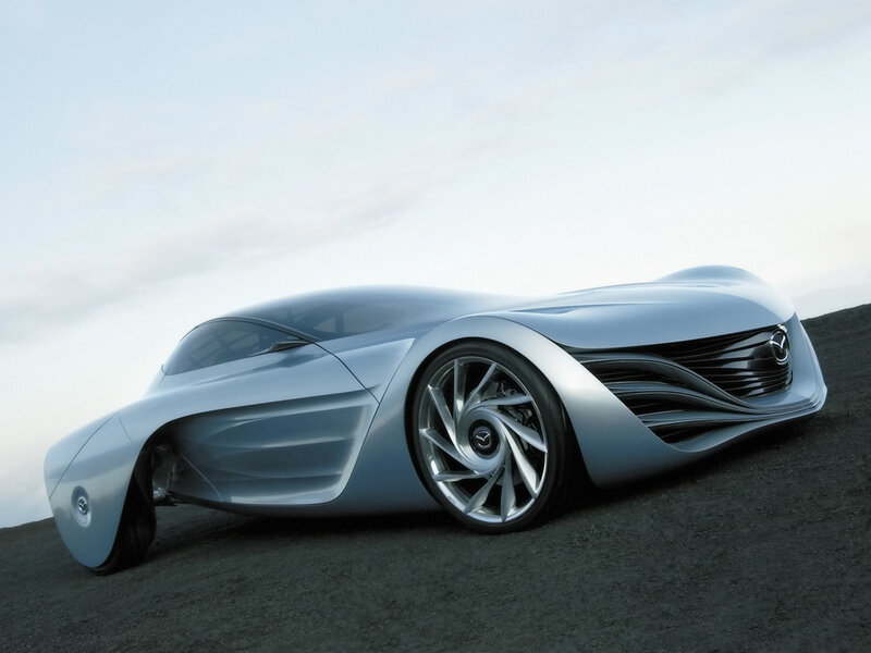 Silver Concept Car — Serene, Sunset, 3d Render, Sky, Dirt