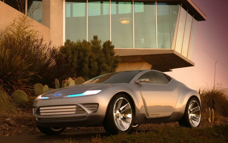 Silver Concept Car — Serene, Sunset, 3d Render