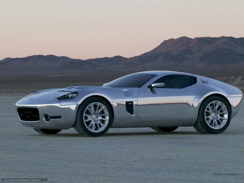 Silver Concept Car — Serene, Sunset, Photograph, Desert, Mountains, Sky