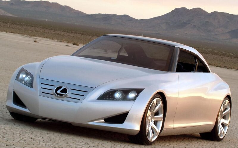 Silver Concept Car — Serene, Sunset, Photograph, Desert, Mountains