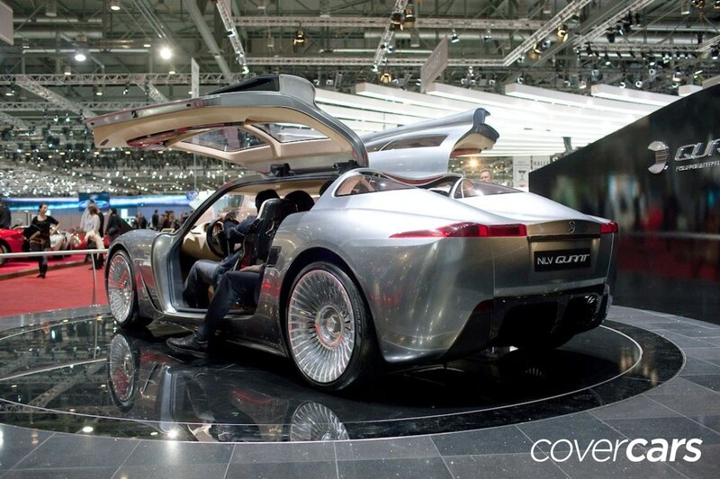 Silver Concept Car — Showroom, Photograph, Car Show, People