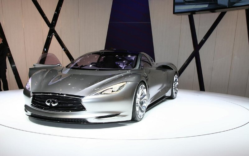 Silver Concept Car — Showroom, Photograph, Display Stand