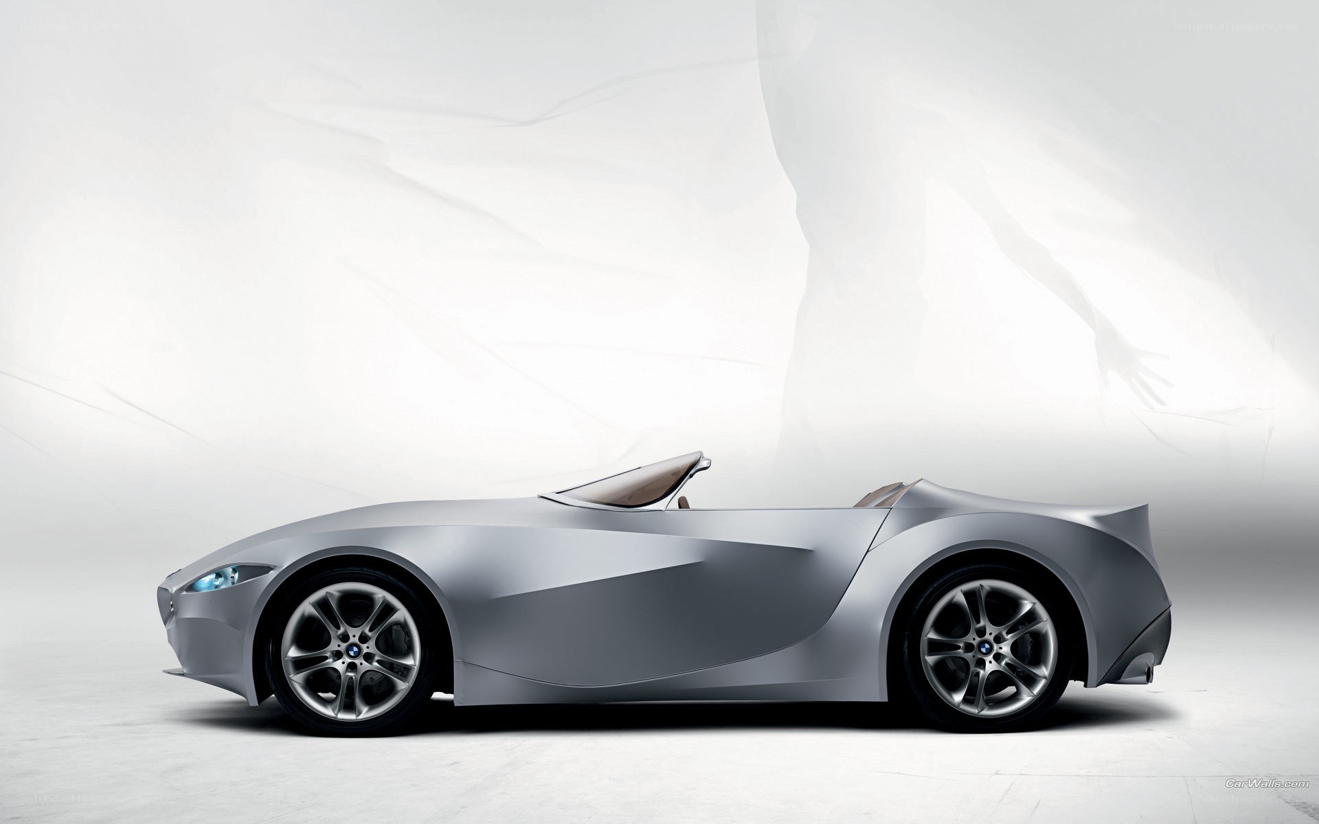 silver concept car side view
