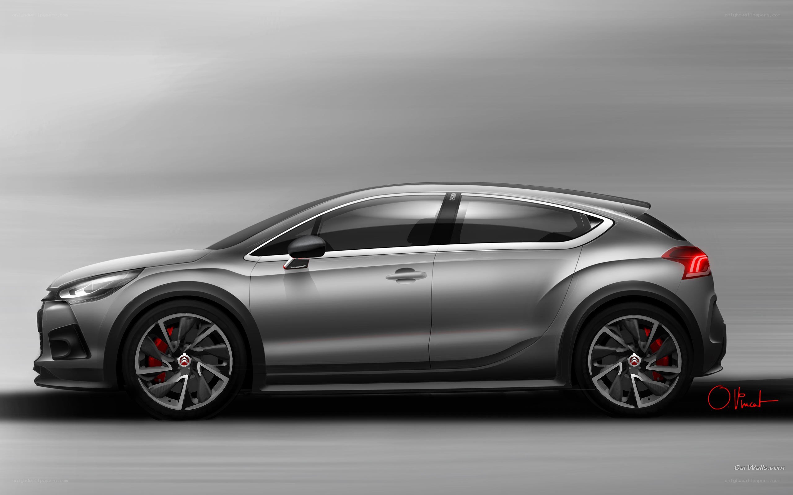 silver concept car side view