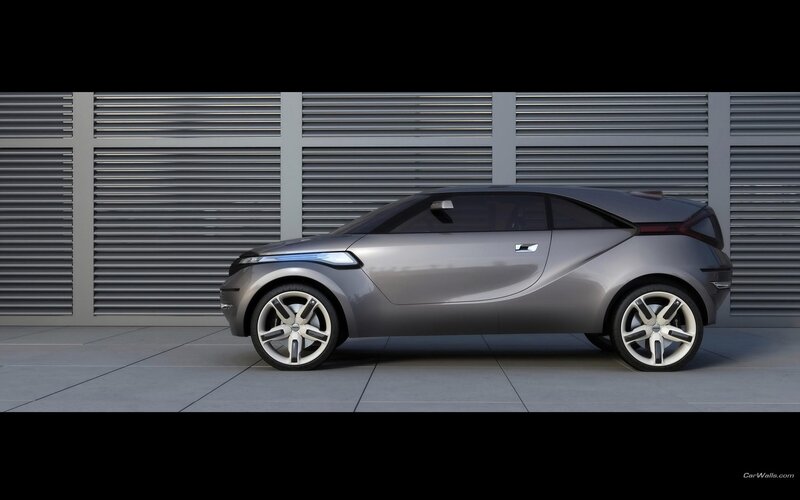 silver concept car side view