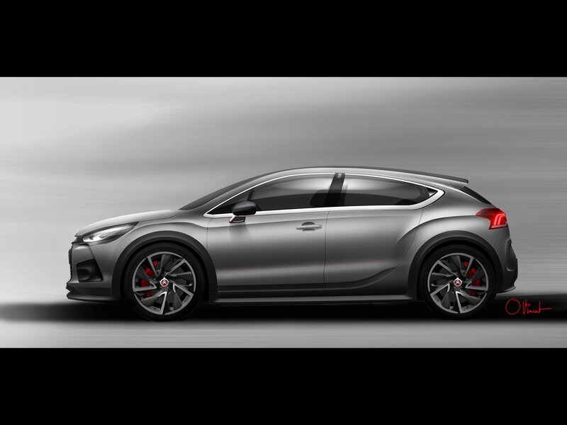 silver concept car side view