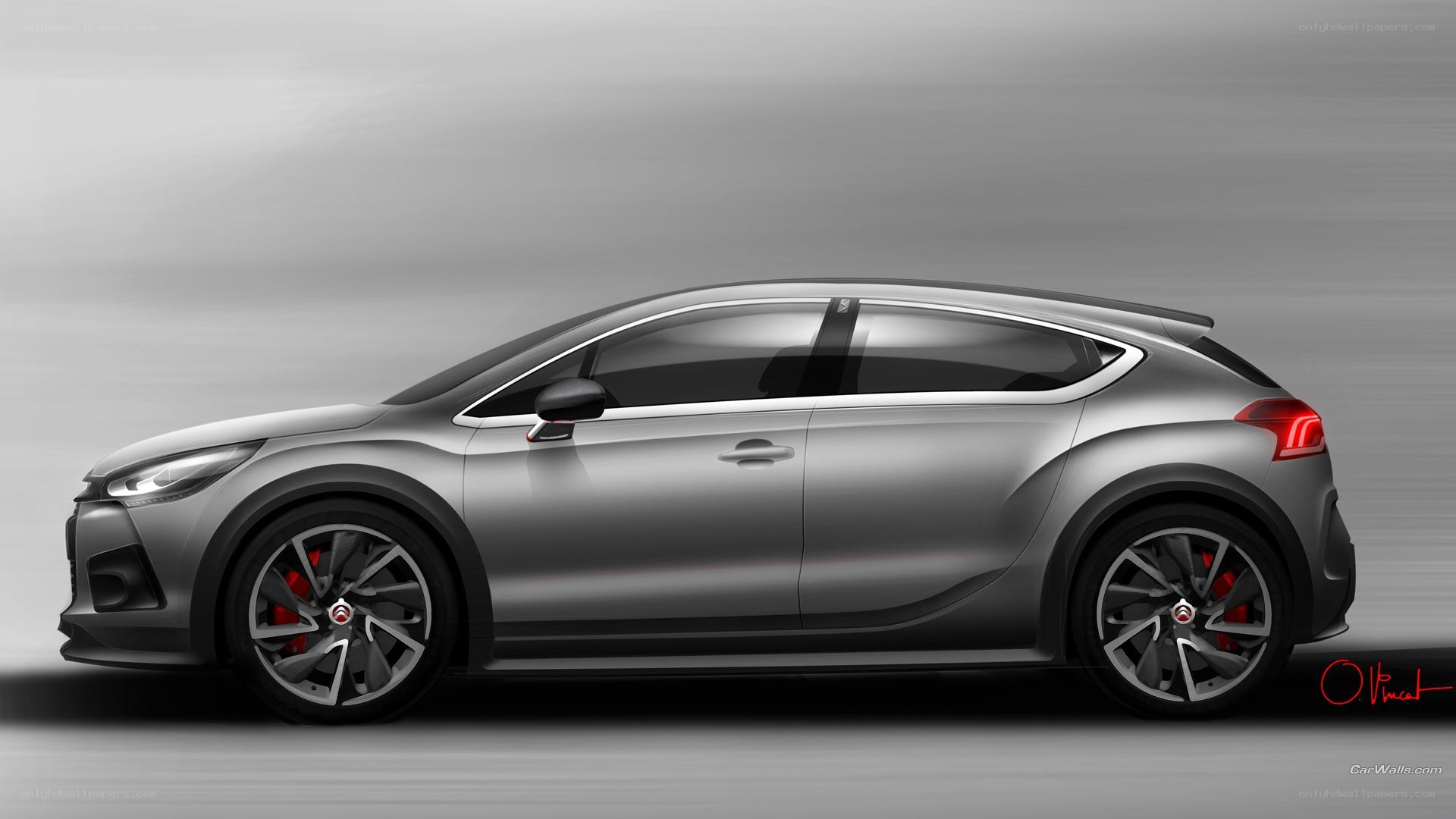 silver concept car side view