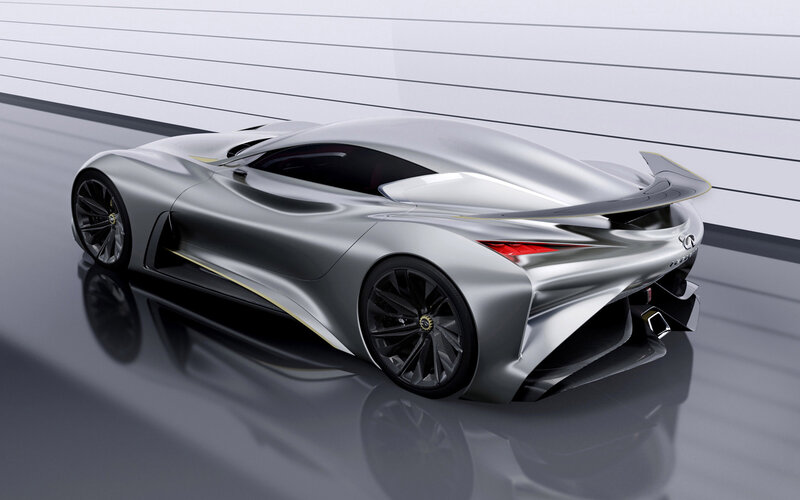 Silver Concept Car — Sleek, 3d Render, Wheels, Taillights