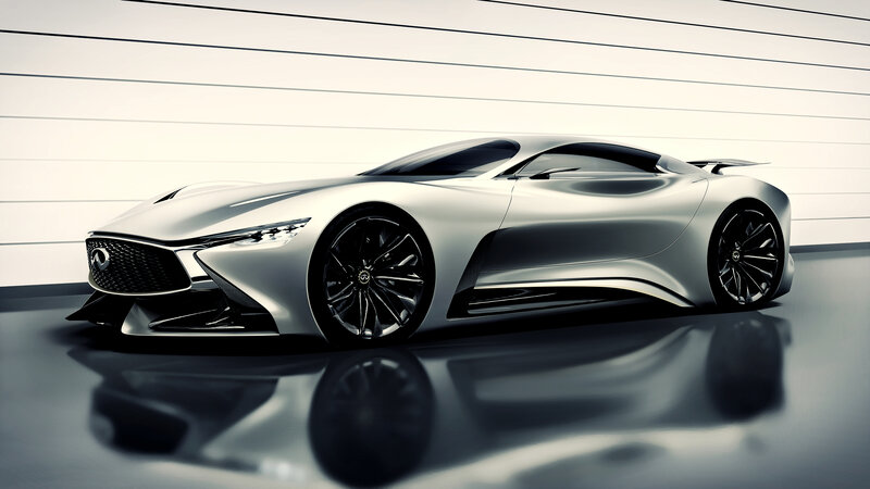Silver Concept Car — Sleek, Modern, 3d Render, Wall