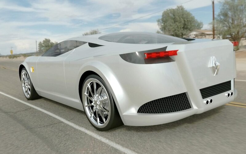 Silver Concept Car — White, Calm