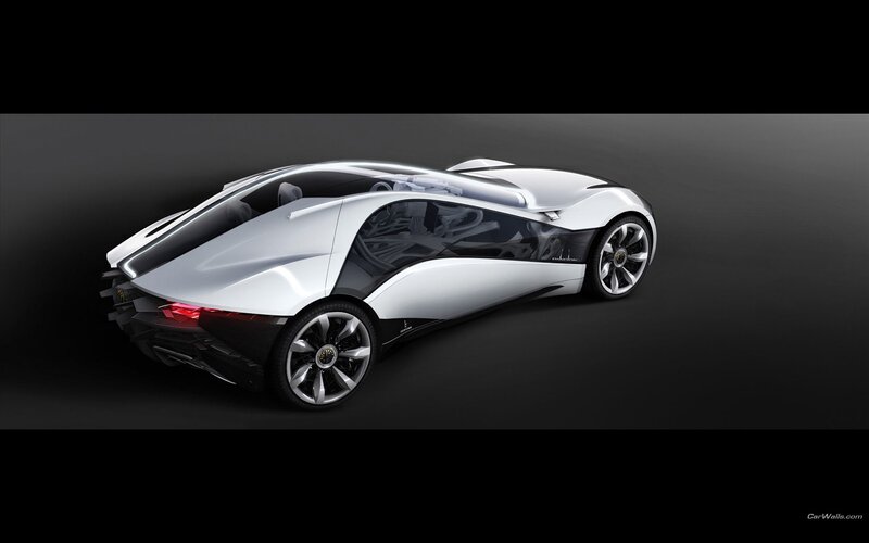 Silver Concept Car — White, Dramatic, 3d Render, Wheels