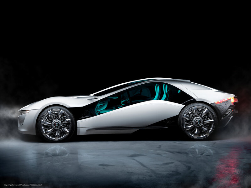 Silver Concept Car — White, Dramatic, Night