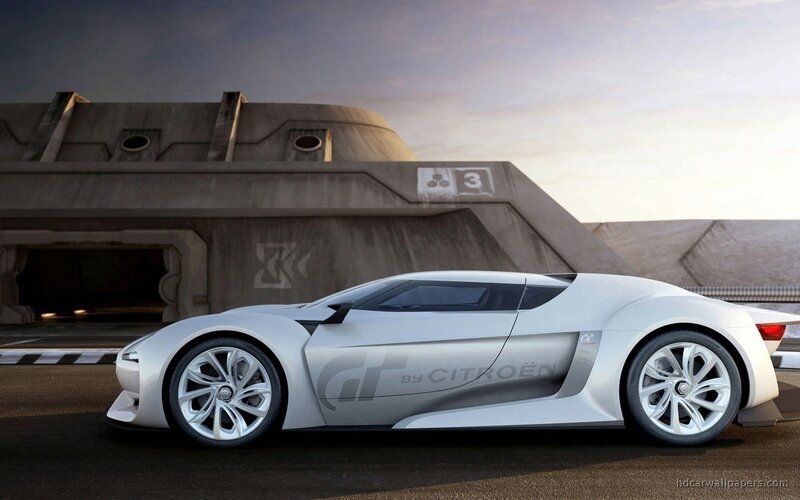 Silver Concept Car — White, Dramatic, Sunset, 3d Render, Building, Road